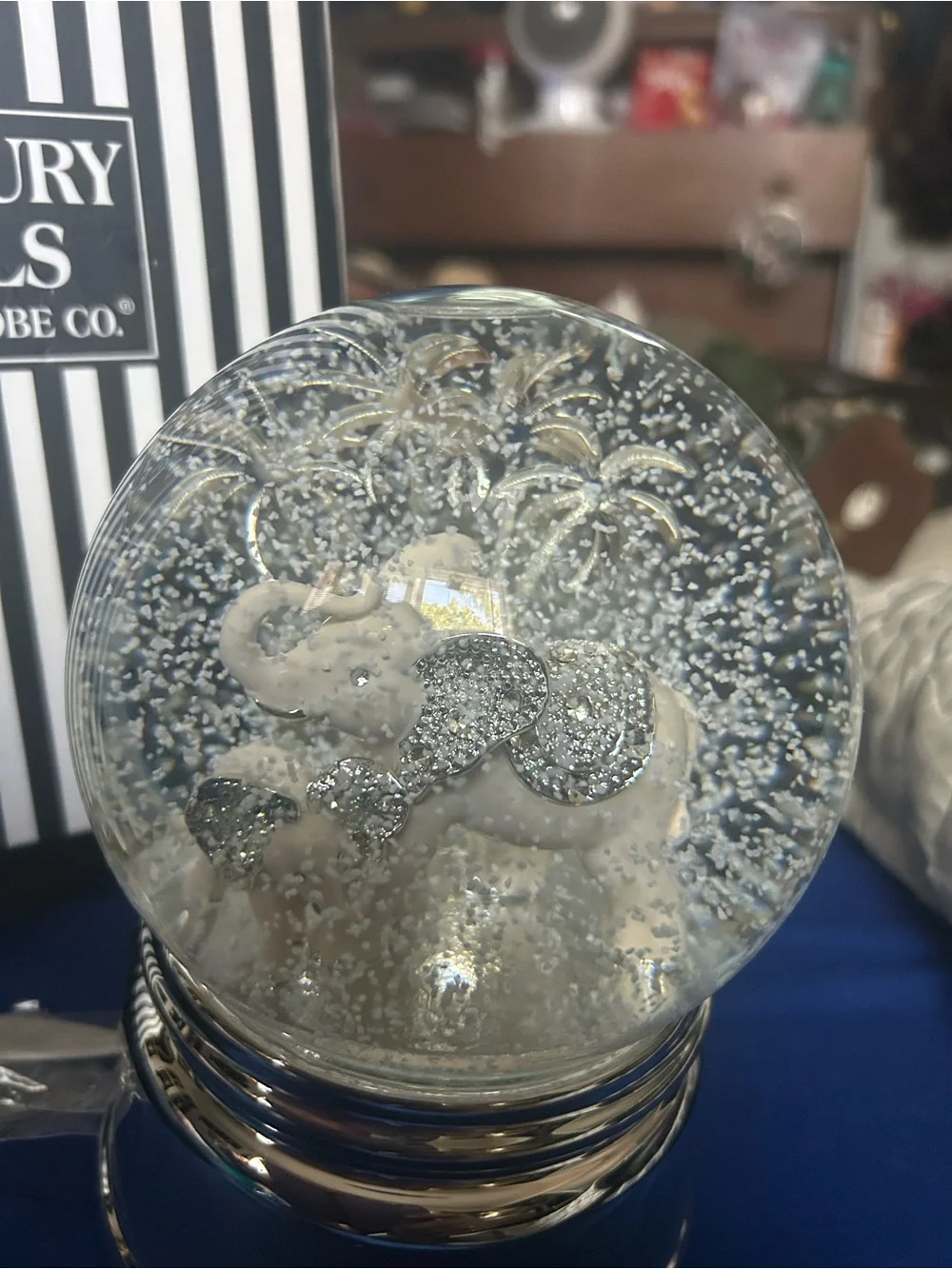 White Elephant Snow Globe - Holiday Home Decor